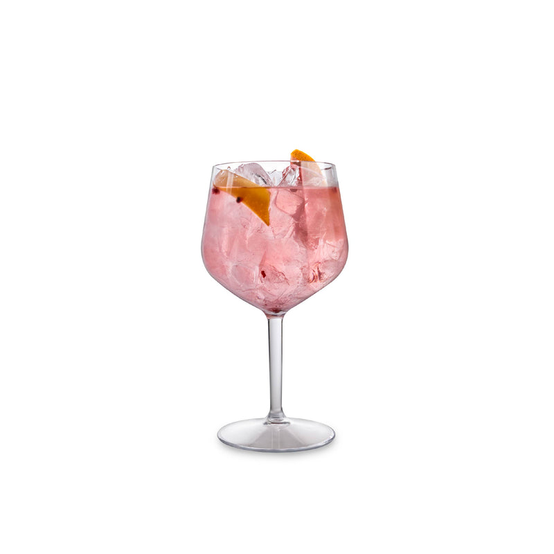 6 CALICI SOFFIATI "JENER GIN COCKTAILS" INFRANGIBILE IN PLASTICA - FM 45